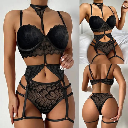 Sexy Lingerie For Women Female Underwear Naughty Lace Lingerie Underwear Sleepwear Steel Ring Pajamas Garter Lenceria Femenina