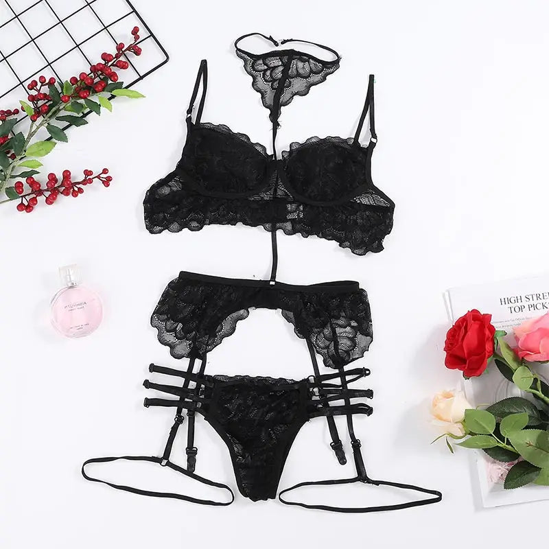 Sexy Lingerie For Women Female Underwear Naughty Lace Lingerie Underwear Sleepwear Steel Ring Pajamas Garter Lenceria Femenina