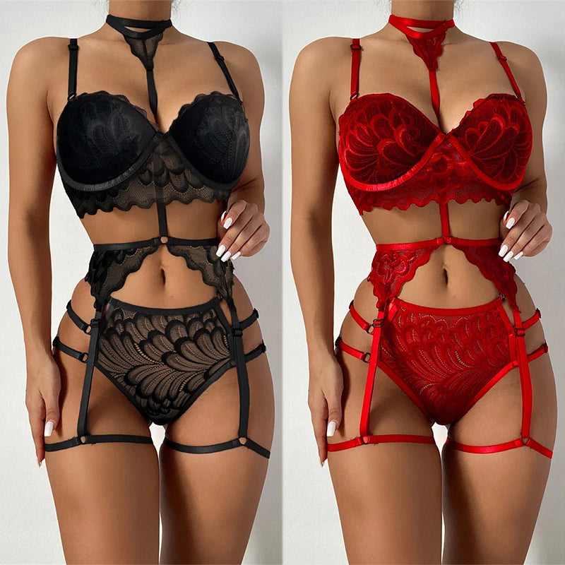 Sexy Lingerie For Women Female Underwear Naughty Lace Lingerie Underwear Sleepwear Steel Ring Pajamas Garter Lenceria Femenina